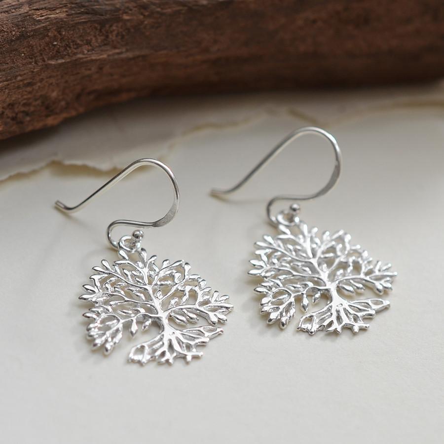 Sterling Silver Dangly Tree Of Plenty Earrings