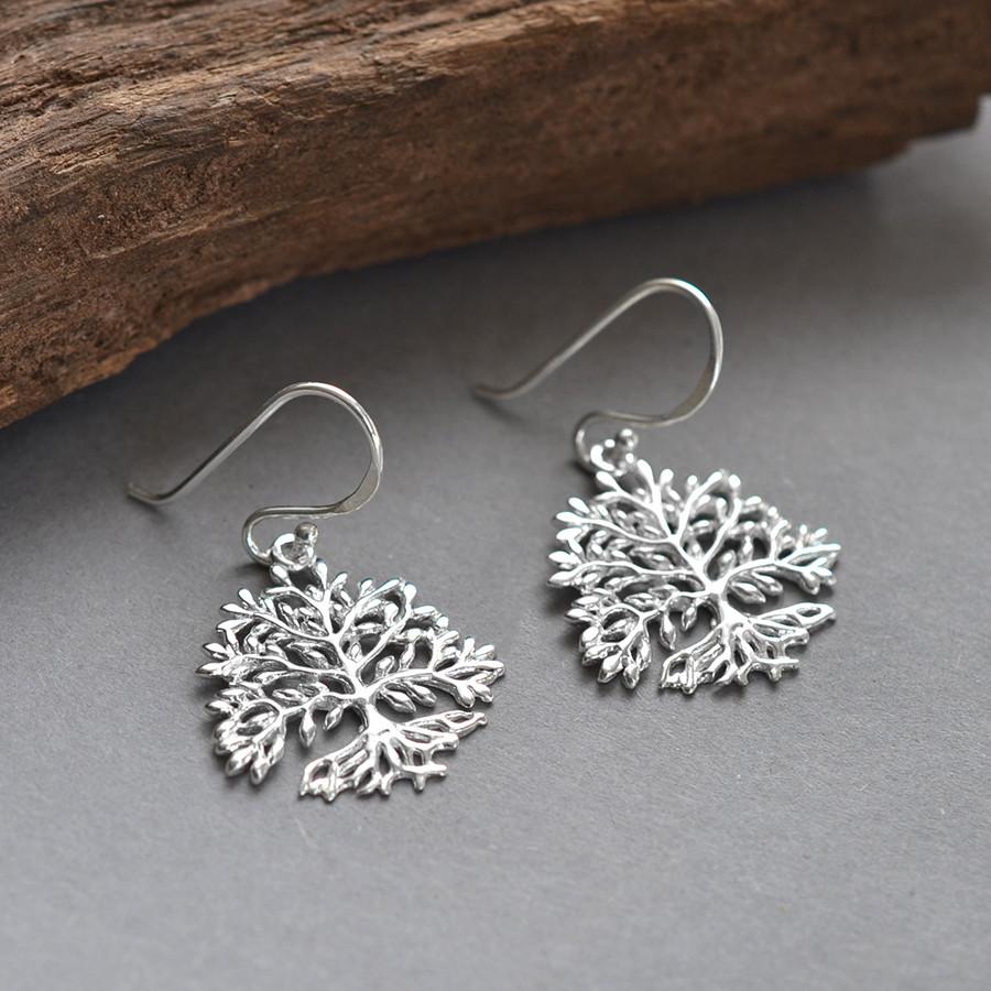 Sterling Silver Dangly Tree Of Plenty Earrings