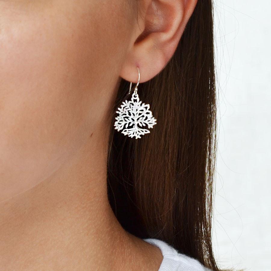 Sterling Silver Dangly Tree Of Plenty Earrings