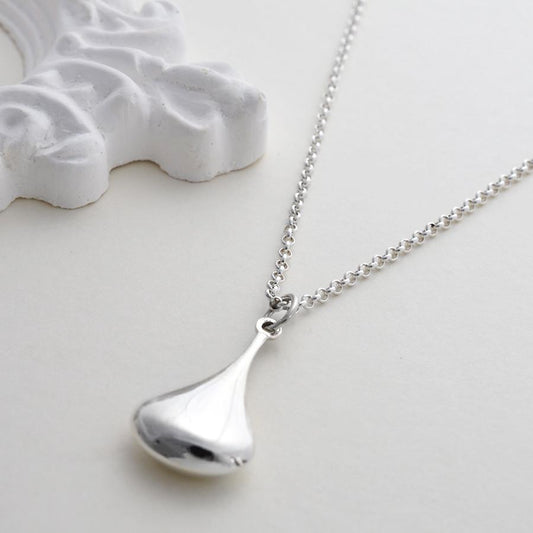 big silver drop necklace