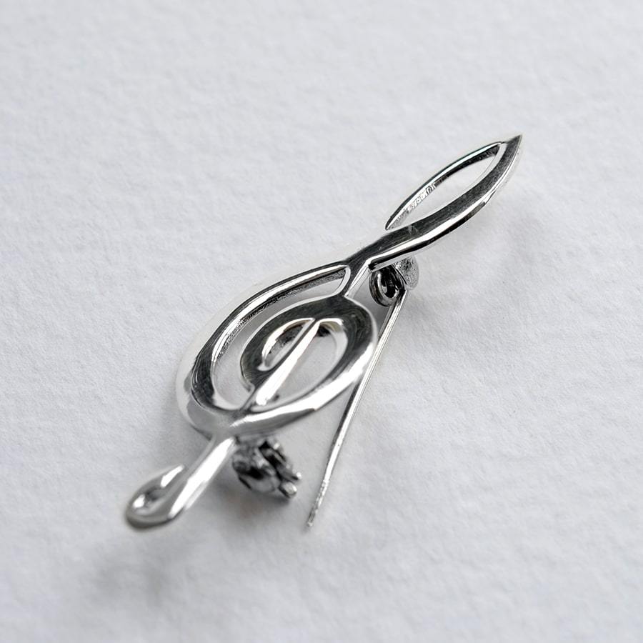 Sterling Silver Treble Clef Brooch