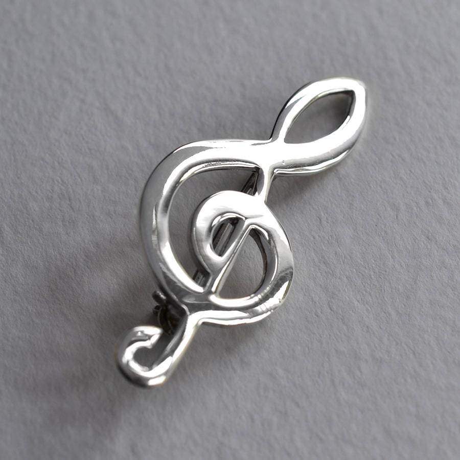 Sterling Silver Treble Clef Brooch