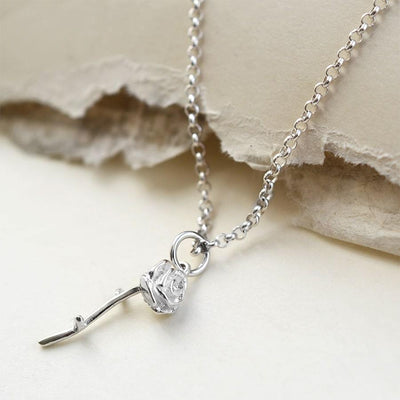 MC204P STERLINGSILVERDELICATEROSENECKLACE 001