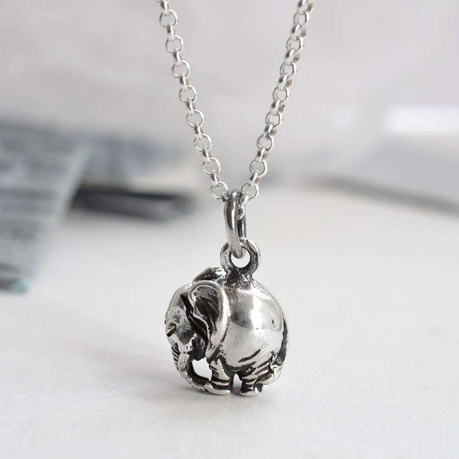 Sterling Silver Elephant Necklace
