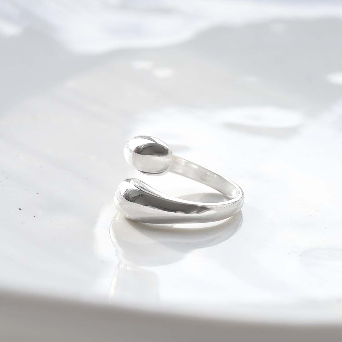 Sterling Silver Large Adjustable Flow Ring