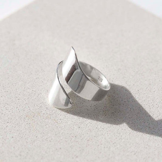 ML809 STERLING SILVER ADJUSTABLE FLAT RING 2