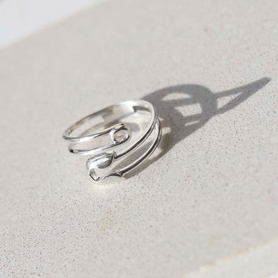ML810 STERLING SILVER ADJUSTABLE SAFETY PIN RING 3