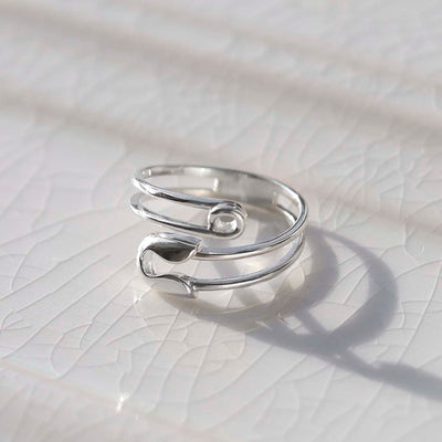 ML810 STERLING SILVER ADJUSTABLE SAFETY PIN RING 4