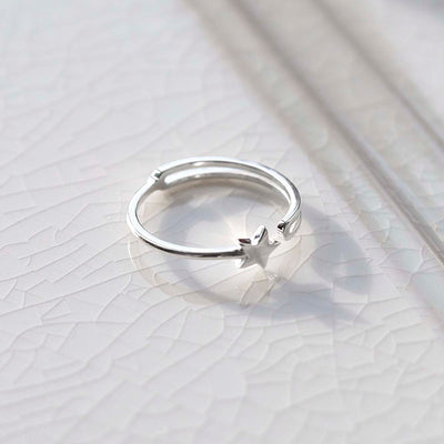 ML821 STERLING SILVER ADJUSTABLE STAR RING 1