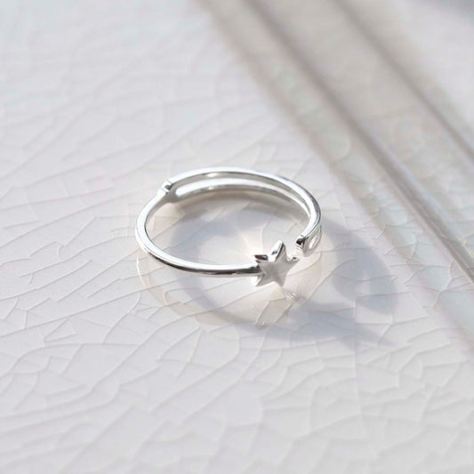 ML821 STERLING SILVER ADJUSTABLE STAR RING 1
