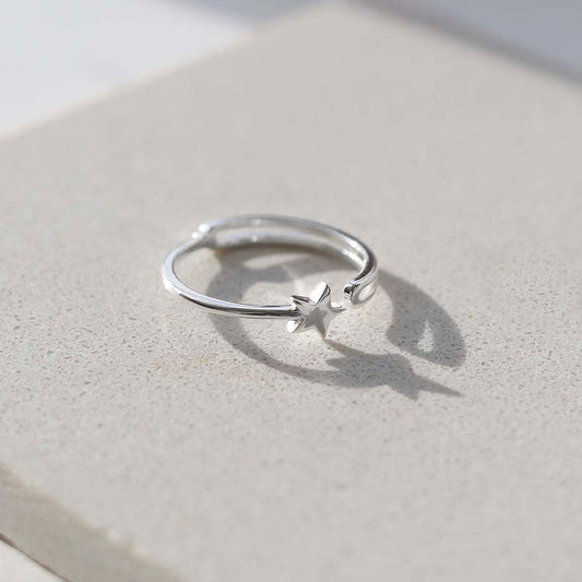 ML821 STERLING SILVER ADJUSTABLE STAR RING 2