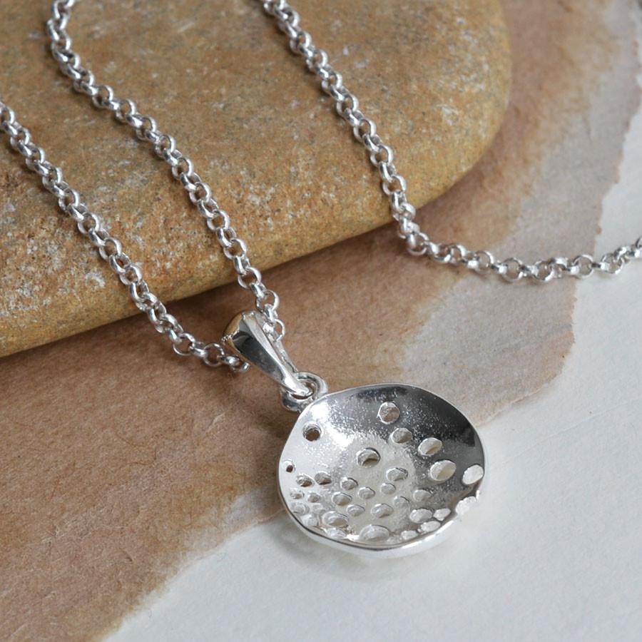 Sterling Silver Bubble Dish Necklace