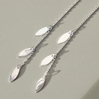 ML794  Sterling Silver Petal Threader Earrings 1