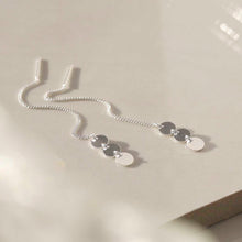 ML807 Sterling Silver Triple Coin Threader Earrings 1