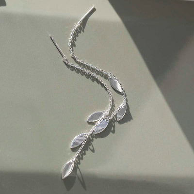 ML794  Sterling Silver Petal Threader Earrings 5