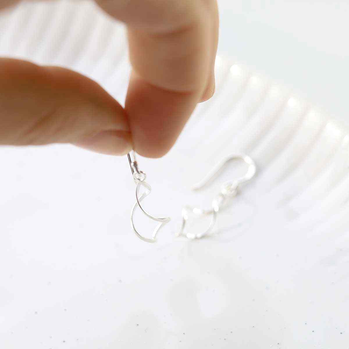 Sterling Silver Dangly Simple Twist Earrings
