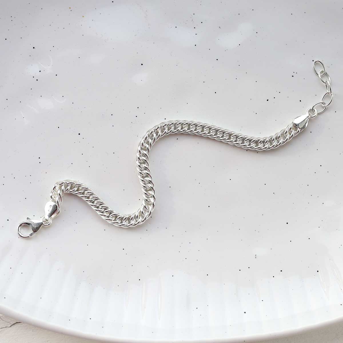 Sterling Silver Round Curb Bracelet