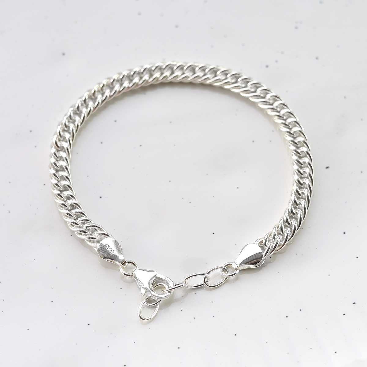 Sterling Silver Round Curb Bracelet