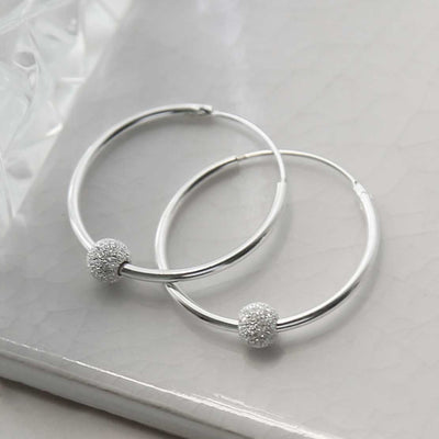 ME477 STERLING SILVER DISCO BALL HOOPS 8