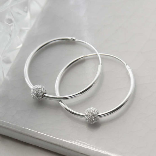 ME477 STERLING SILVER DISCO BALL HOOPS 8