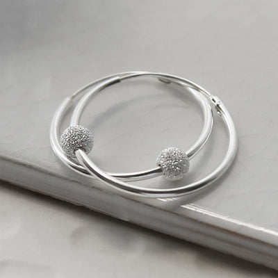 ME477 STERLING SILVER DISCO BALL HOOPS 4