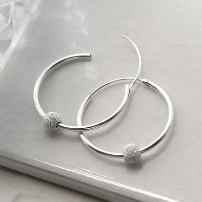 ME477 STERLING SILVER DISCO BALL HOOPS 7