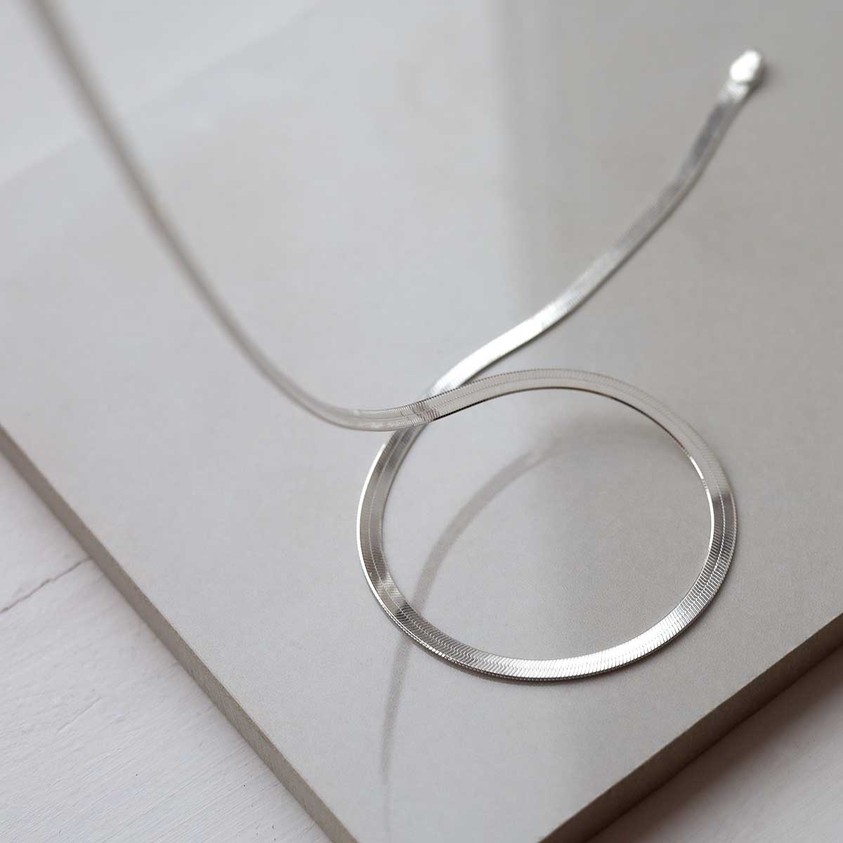 Sterling Silver Herringbone Necklace
