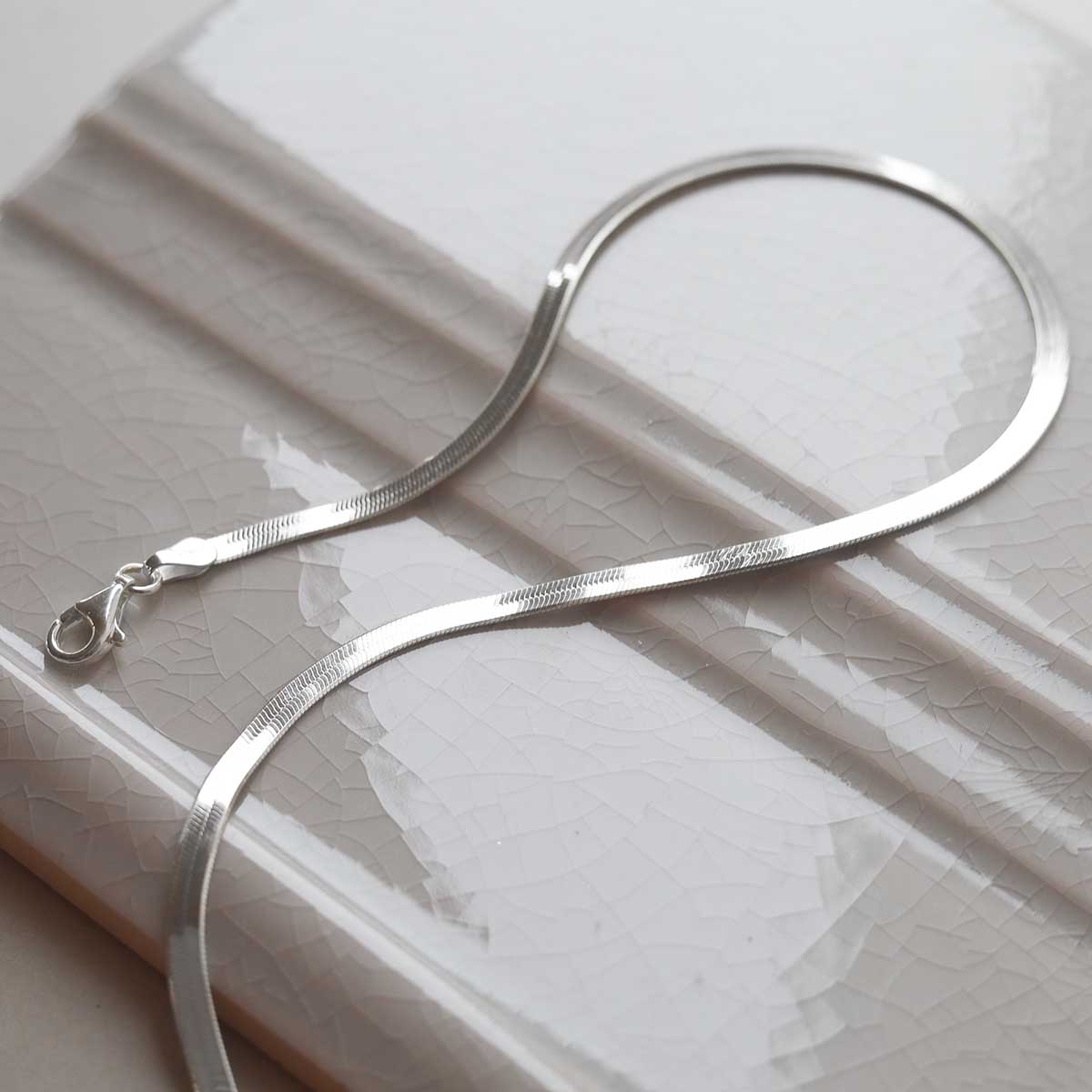 Sterling Silver Herringbone Necklace