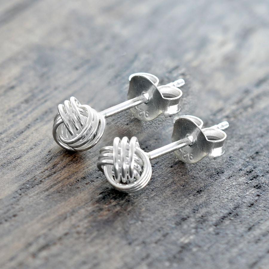 Sterling Silver Small Knot Stud Earrings