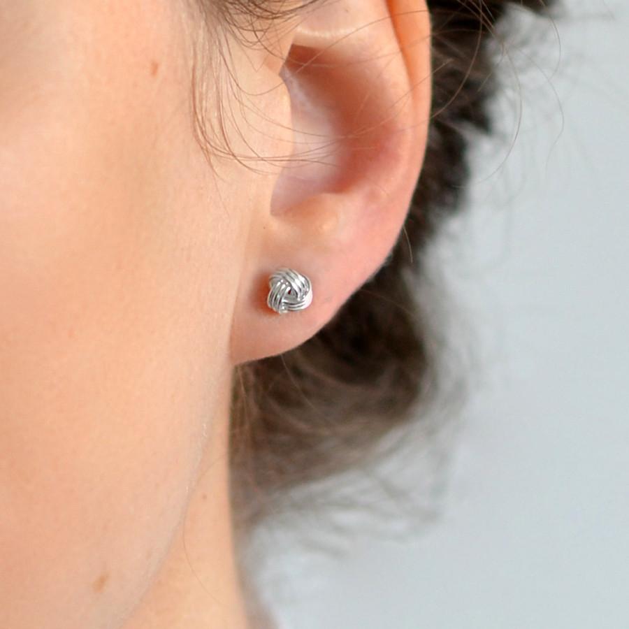 Sterling Silver Small Knot Stud Earrings