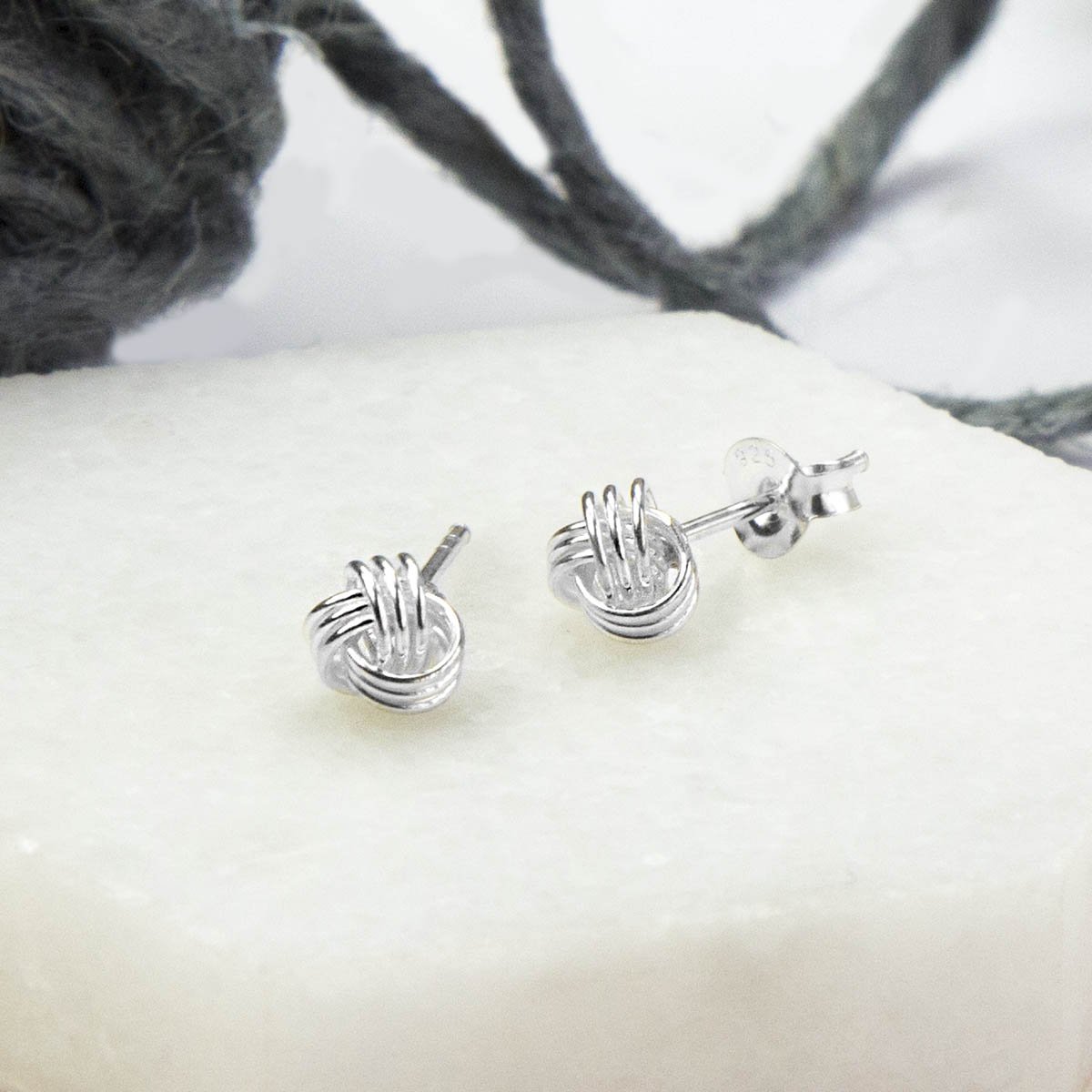 Sterling Silver Small Knot Stud Earrings