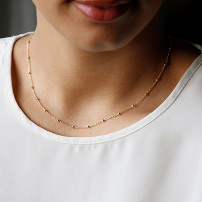 MV1317N STERLING SILVER GOLD PLATED SATELLITE CHAIN 2 1110X1110