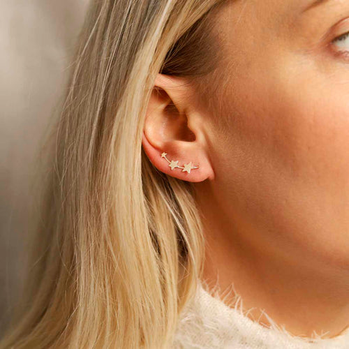 ML784 Sterling Silver Constellation Ear Climbers Model