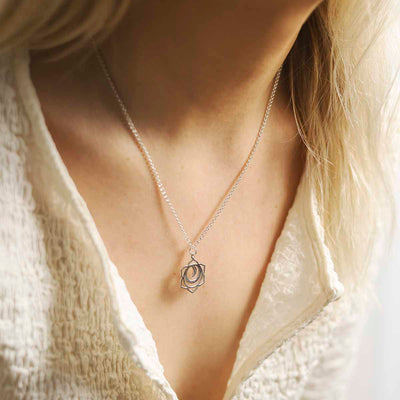 ML818 Sterling Silver Large Sacral Chakra Pendant Necklace Model