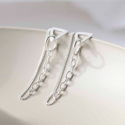 ML783 Sterling Silver Unity Chain Stud Earrings 1