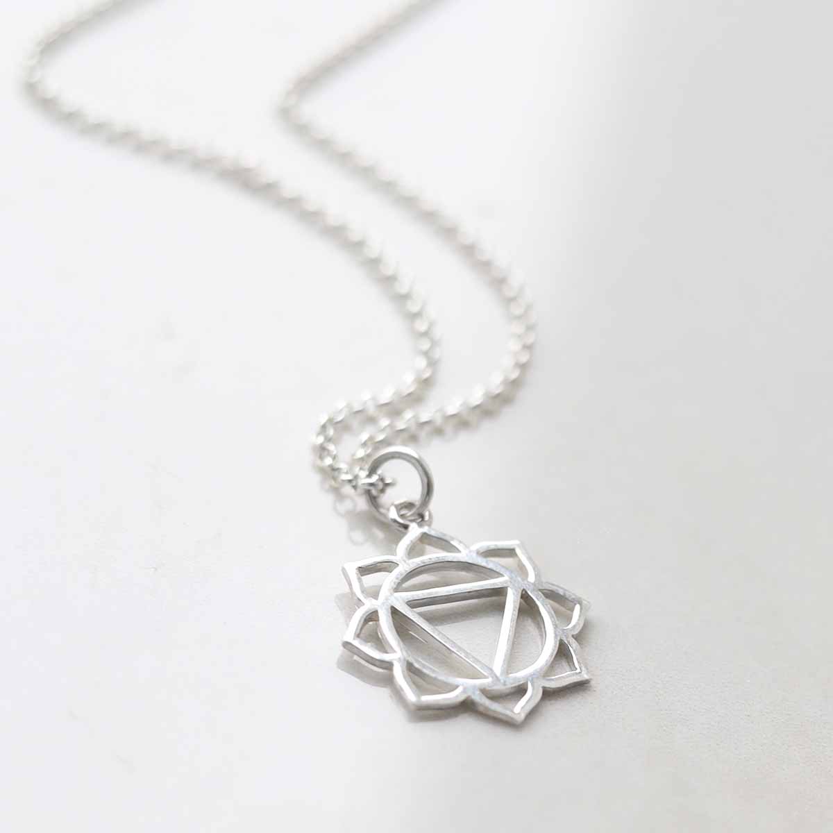 Sterling Silver Large Solar Plexus Chakra Pendant Necklace