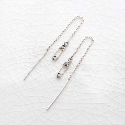 ML797 Sterling Silver Safety Pin Threader Earrings 2 copy