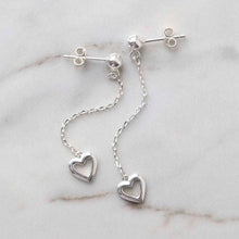 ML800 Sterling Silver Heart Drop Threader Earrings 2 copy