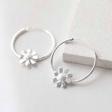MZB138 Sterling Silver Daisy Hoop Earrings 6