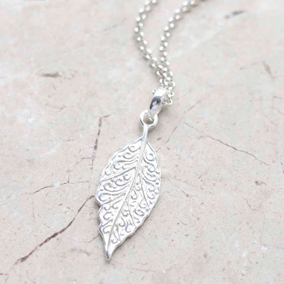 MZB137 Sterling Silver New Leaf Necklace 3