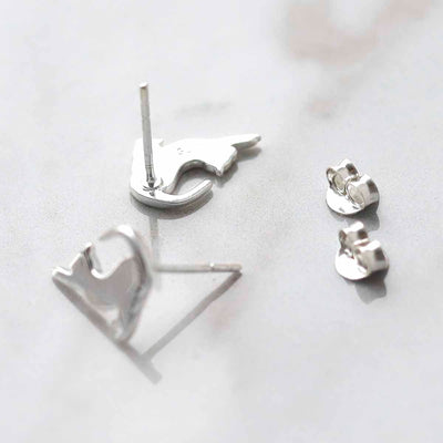 MZB136 Sterling Silver Kitten Stud Earrings 2