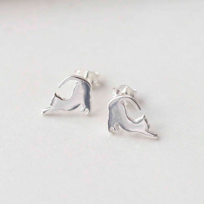 MZB136 Sterling Silver Kitten Stud Earrings