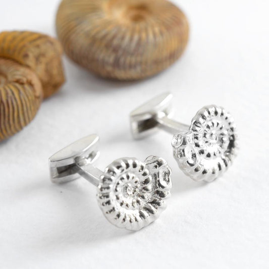 MA40C SILVERAMMONITECUFFLINKS 006