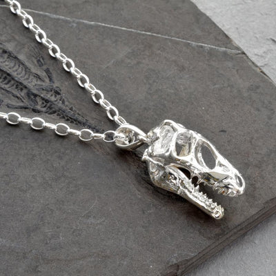 MA39P STERLINGSILVERTREXSKULLNECKLACE 006