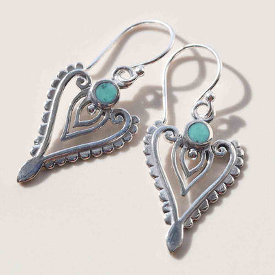 ML782T Sterling Silver Turquouise Arrow Earrings 2