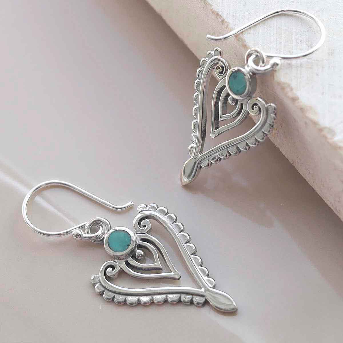 Sterling Silver Turquoise Arrow Earrings