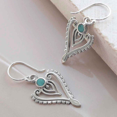 ML782T Sterling Silver Turquouise Arrow Earrings 4