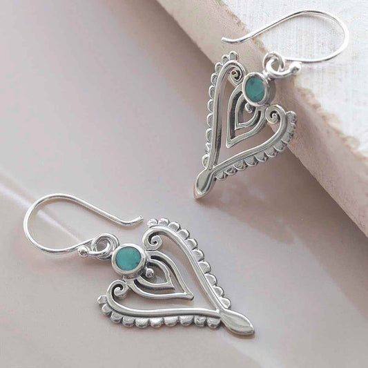 ML782T Sterling Silver Turquouise Arrow Earrings 4