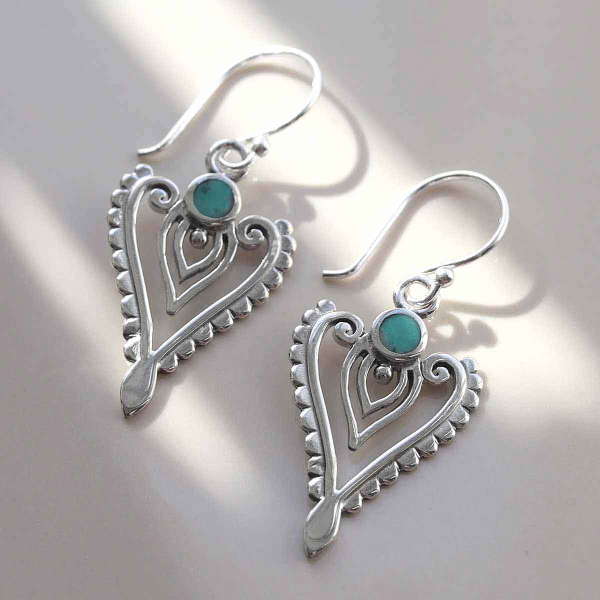 Sterling Silver Turquoise Arrow Earrings