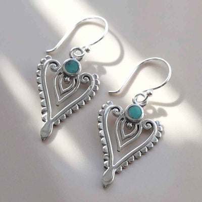 ML782T Sterling Silver Turquouise Arrow Earrings